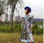 Mix color mirror dress costume for girl performance